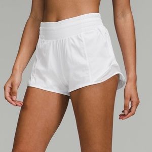 White lululemon high rise Hotty hot shorts